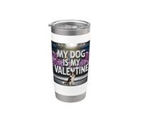 Graffiti de Border Collie Street My Dog Is My Valentine Vaso térmico de acero inoxidable de doble pared