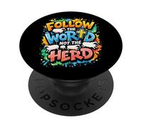 Graffiti de fe Cristiana Sigue la Palabra, no la Manada PopSockets PopGrip Adhesivo