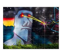 Graffiti Easter Island Head Laser XL Giant Panel Poster (8 Sections) Pintada Isla Póster