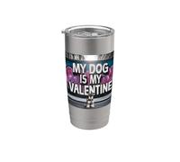 Graffiti en miniatura de Schnauzer Street My Dog Is My Valentine Vaso térmico de acero inoxidable de doble pared