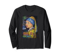 Graffiti Girl with a Pearl Earring - Colorful Pop Art Street Manga Larga