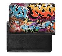 Graffiti Hip Hop - Funda para pasaporte de piel sintética de alta calidad, portátil, funda protectora de pasaporte, unisex, organizador de documentos para vacaciones, viajes de negocios