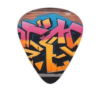 Graffiti Hip Hop WZYWHJ Prints - Púas de guitarra ABS, 12 piezas, púas de fácil agarre para tu bajo, ukelele, guitarra acústica o eléctrica