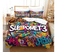Graffiti Juego De Ropa De Cama Juego De Funda Nórdica para 3D Impreso 3 Piezas Funda De Edredón Suave Y Transpirable Funda De Edredón con Fundas De Almohada King(220x240cm)
