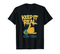 Graffiti Keep It Real Thumbs Up del Y2K de los años 90, color dorado Camiseta