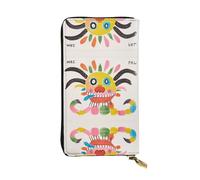 Graffiti Monster - Cartera larga de cuero, portatarjetas de crédito, monedero con cremallera y compartimento para identificación