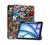 (Graffiti, Multicolor) For iPad Air 13 (2024) Case Pattern Printing Tri-fold Stand Leather Cover with Pen Slot - Don't