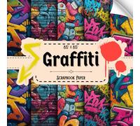 Graffiti Scrapbook Paper: 20 Double Sided Sheets, Graffiti Wall Theme for Wrapping, Collage, DIY Projects, Origami, & More