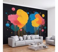 Graffiti Street Art - Papel pintado panorámico, 350 x 256 cm, diseño abstracto de color bloque, a rayas, mural de pared, papel pintado, interior para salón, dormitorio, sala de juegos