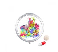 Graffiti street cultura Colorful Camera Travel bolsillo píldora caso medicina dispensador espejo regalo caja de almacenamiento