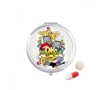 Graffiti street cultura colorida boca Stereo Travel bolsillo píldora caso medicina dispensador espejo regalo caja de almacenamiento