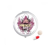 Graffiti street cultura pescado fresco decorado a mano patrón de diseño arte ilustración Travel bolsillo píldora caso medicina dispensador espejo regalo caja de almacenamiento