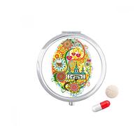 Graffiti street cultura templo torta de huevo Travel bolsillo píldora caso medicina dispensador espejo regalo caja de almacenamiento