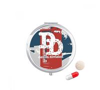 Graffiti Street rojo azul cabina modelo Travel bolsillo píldora caso medicina dispensador espejo regalo caja de almacenamiento