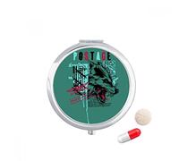 Graffiti Street Wolf sangre ilustración patron Travel bolsillo píldora caso medicina dispensador espejo regalo caja de almacenamiento