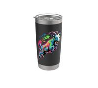 Graffiti Style Art Cabra Cabras Vaso térmico de acero inoxidable de doble pared