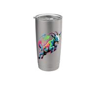 Graffiti Style Art Cabra Cabras Vaso térmico de acero inoxidable de doble pared