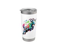 Graffiti Style Art Cabra Cabras Vaso térmico de acero inoxidable de doble pared