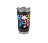 Graffiti Style Art Exotic Bully Bulldog Bulldogs Vaso térmico de acero inoxidable de doble pared