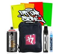 Graffiti to-Go Pusher Bag mit alles was du brauchst - Sticker, Lata, Marker & mehr - Umhängetasche - Fatcap Edition