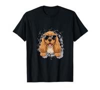 Graffiti Wall Art English Cocker Spaniel Sunglasses Camiseta