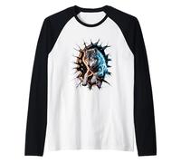Graffiti Wall Art Lobo Lobos Camiseta Manga Raglan