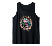 Graffiti Wall Art Mono Capuchino Camiseta sin Mangas