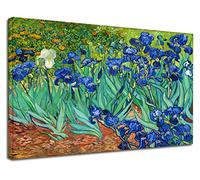 GRAFIC Cuadro de Van Gogh «Lirios», diseño de flores - Cuadro impreso en lienzo con o sin marco - Distintas dimensiones entre 50 y 130 cm de ancho cm 130x100