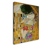 GRAFIC Cuadro Klimt El Beso 2 (Amantes) - Gustav Klimt The Kiss (Lovers) Marco Lona de la Lona (Cuadro con Marco DE Madera, CM 60X84)