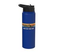 Gráfico A-10 Warthog divertido de High On The Hog, retro, puesta de sol Stainless Steel Insulated Water Bottle