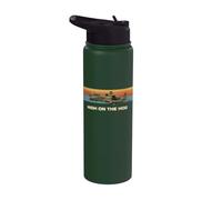 Gráfico A-10 Warthog divertido de High On The Hog, retro, puesta de sol Stainless Steel Insulated Water Bottle