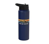Gráfico A-10 Warthog divertido de High On The Hog, retro, puesta de sol Stainless Steel Insulated Water Bottle