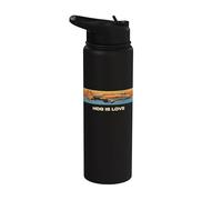 Gráfico A-10 Warthog divertido de Hog Is Love, retro, puesta de sol Stainless Steel Insulated Water Bottle