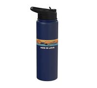 Gráfico A-10 Warthog divertido de Hog Is Love, retro, puesta de sol Stainless Steel Insulated Water Bottle