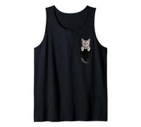 Gráfico American Shorthair Tabby Cat Lover Pocket Kitty Camiseta sin Mangas