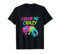 Gráfico Animal Chameleon Color Me Crazy Rainbow Camiseta