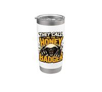 Gráfico animal feroz They Call Me The Honey Badger Vaso térmico de acero inoxidable de doble pared