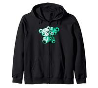 Gráfico Aqua Color Evil Twin-v2 de Color Verde Azulado Claro Sudadera con Capucha