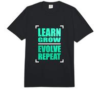 Gráfico Aqua Learn Grow Evolve Repeat Aqua de Color Verde Azulado Claro Comfort Colors Adult Heavyweight T-Shirt
