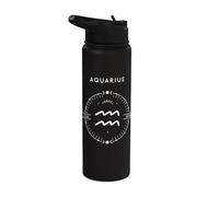 Gráfico Aquarius The Water Bearer - Zodiaco minimalista Stainless Steel Insulated Water Bottle