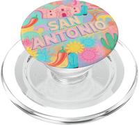 Gráfico artístico con Tiza de Fiesta Colorida de San Antonio, Texas PopSockets PopGrip para MagSafe