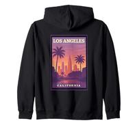 Gráfico artístico de viaje de Los Ángeles California Sunrise Dusk Dawn Sudadera con Capucha