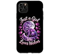 Gráfico artístico Just A Girl Who Loves Wolves Purple Wolf Carcasa para iPhone 11 Pro MAX