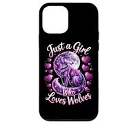 Gráfico artístico Just A Girl Who Loves Wolves Purple Wolf Carcasa para iPhone 12 Mini
