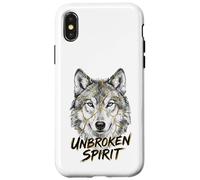 Gráfico artístico Kintsugi Wolf Unbroken Spirit Resilience Carcasa para iPhone X/XS