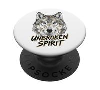 Gráfico artístico Kintsugi Wolf Unbroken Spirit Resilience PopSockets PopGrip Adhesivo