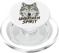 Gráfico artístico Kintsugi Wolf Unbroken Spirit Resilience PopSockets PopGrip para MagSafe