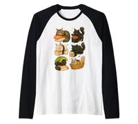 Gráfico artístico Maine Coon Cats as Sushi in Kawaii Japanese Food Camiseta Manga Raglan