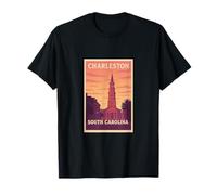 Gráfico artístico Sunset Charleston, Carolina del Sur, Carolina del Sur, SC, Dawn Travel Camiseta
