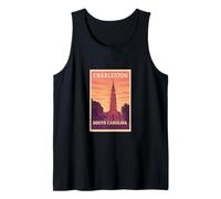 Gráfico artístico Sunset Charleston, Carolina del Sur, Carolina del Sur, SC, Dawn Travel Camiseta sin Mangas